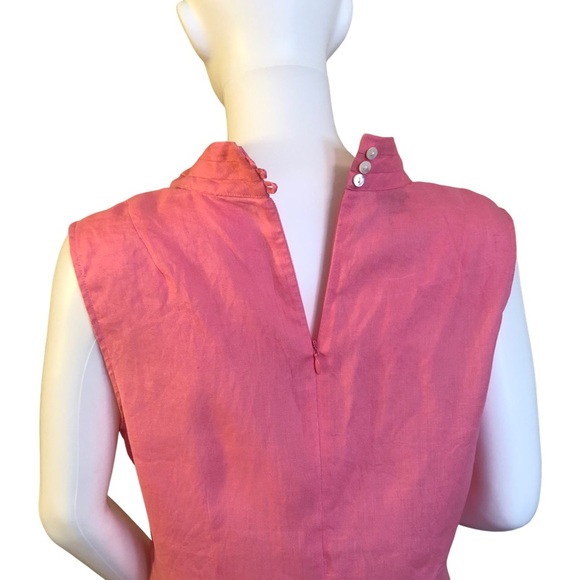 TALBOTS Pink 100% Irish Linen Size 12 Sleeveless Blouse Tank Top Summer Coastal - Picture 5 of 10